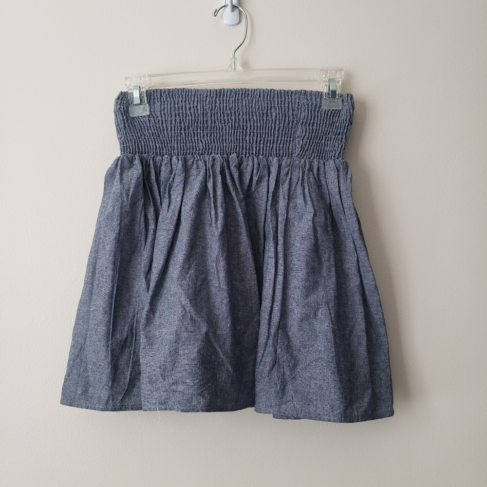 Grey Blue Smocked Skirt, Size Medium
